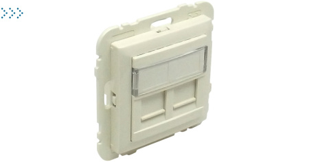 Лицевая панель с суппортом для одного коннектора RJ45, бежевый (50441 SMF)